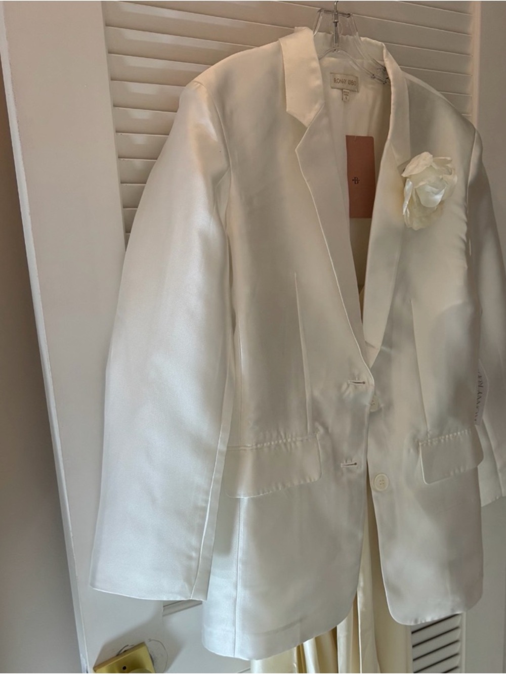 Ronny Kobo Aime Silky Bridal Blazer Jacket - Picture 3 of 4